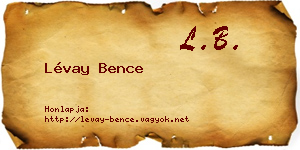 Lévay Bence névjegykártya